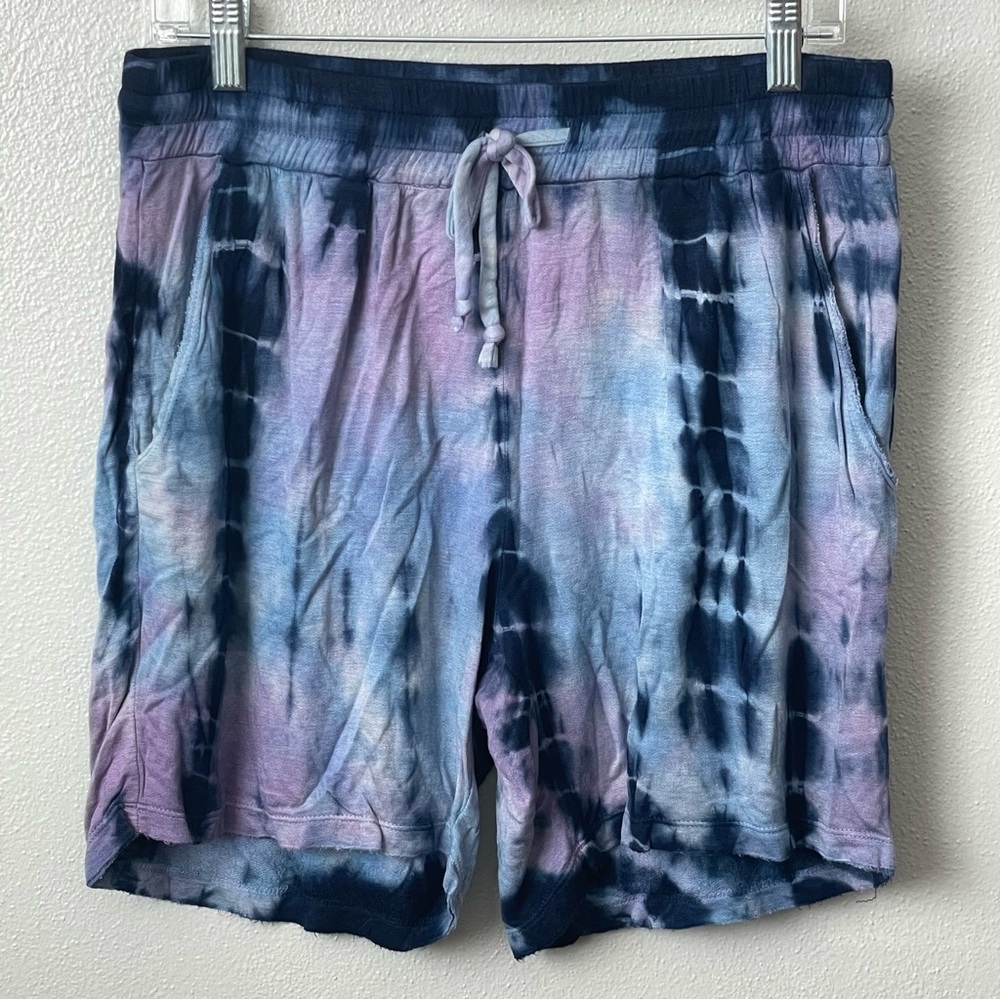 Vintage Havana Blue Purple Tie Dye Lounge Shorts